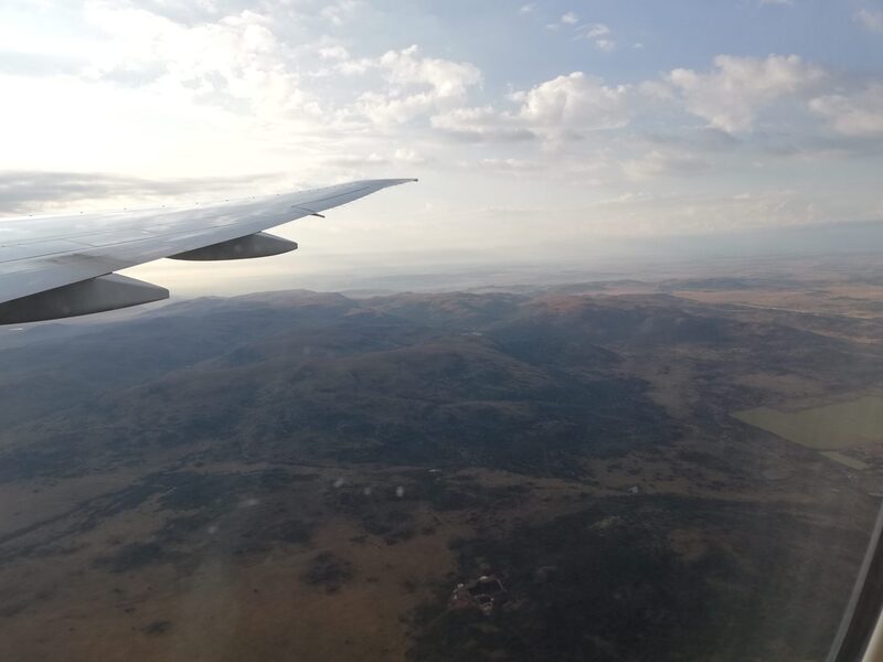 Flug über Botsuana nach Südafrika